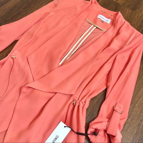 Calvin Klein Open Front Jacket Porcelain Rose - Picture 6 of 10